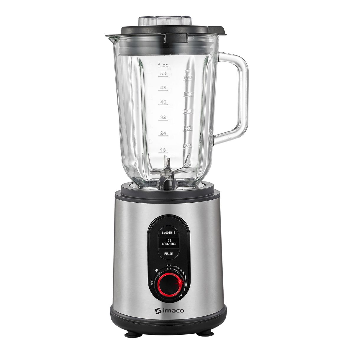 Imaco - Licuadora Acero 1.5 litros 1200w v/v + vaso to go BLS1260 Imaco
