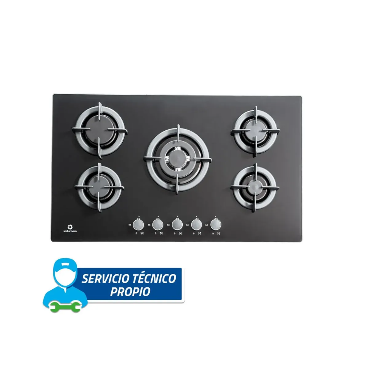 INDURAMA - Encimera Indurama Egi-905vdneg Negro 5 Quemadores