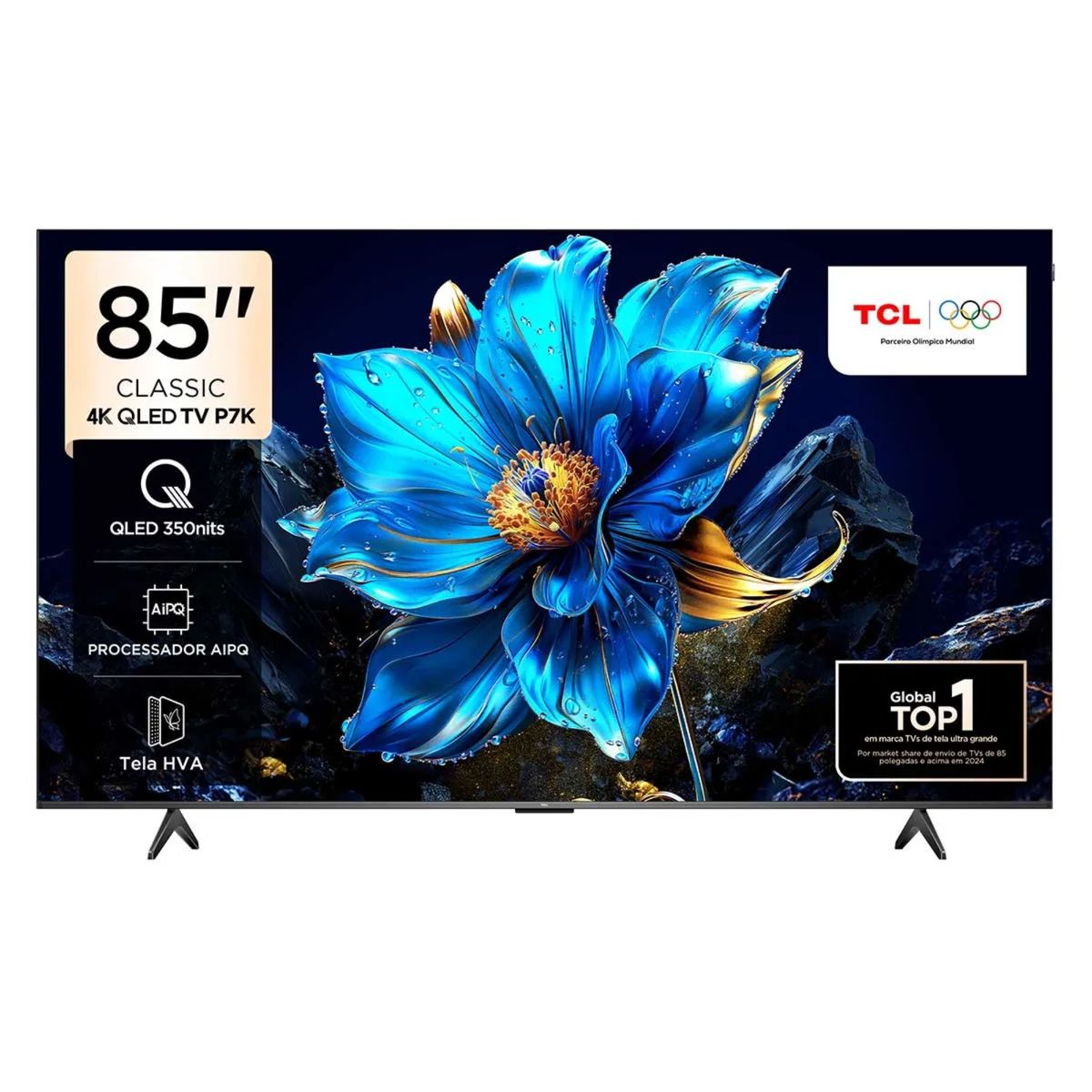 TCL - Televisor TCL QLED 85" 4K UHD  Smart TV GOOGLE TV 85P7K -CONTROL DE VOZ MANOS LIBRES