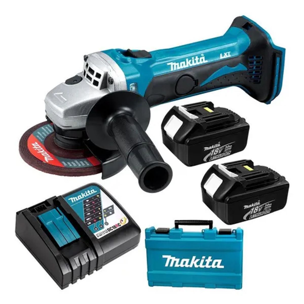 MAKITA - Amoladora Angular 4 1/2" 18Voltios  Inc 2 Bat + Carg Makita DGA452RFE