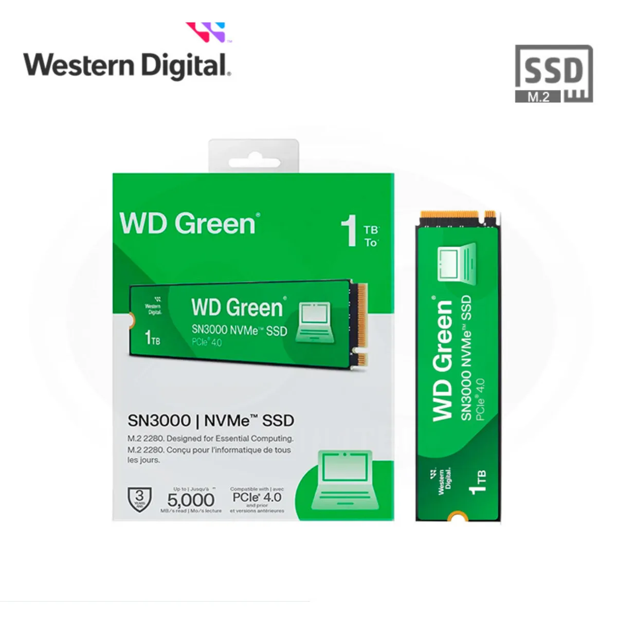 WESTERN DIGITAL - SSD WD GREEN SN3000 1TB M.2 NVMe PCIe 4.0