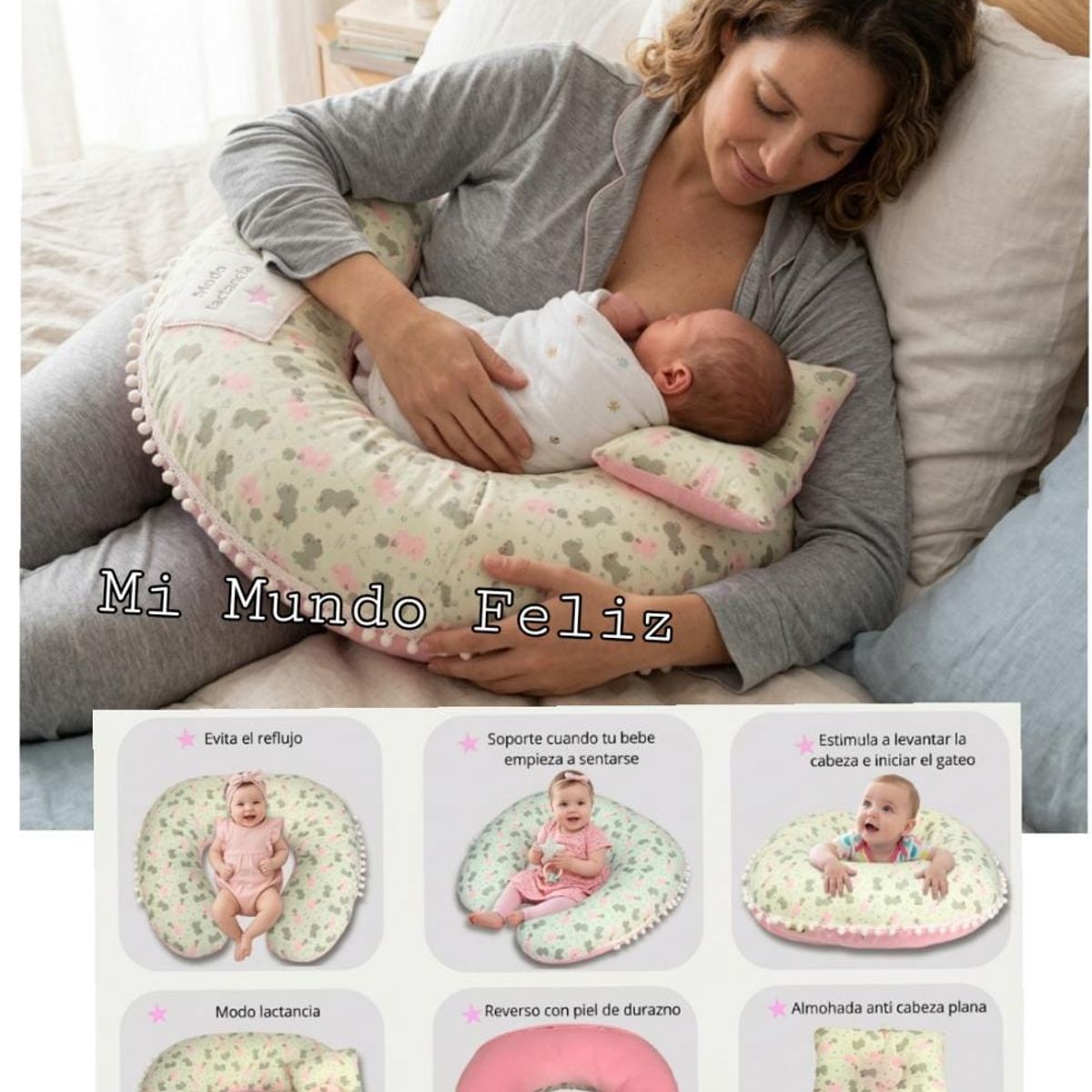 BEBE - Cojin de Lactancia Materina para  Bebe Rosa