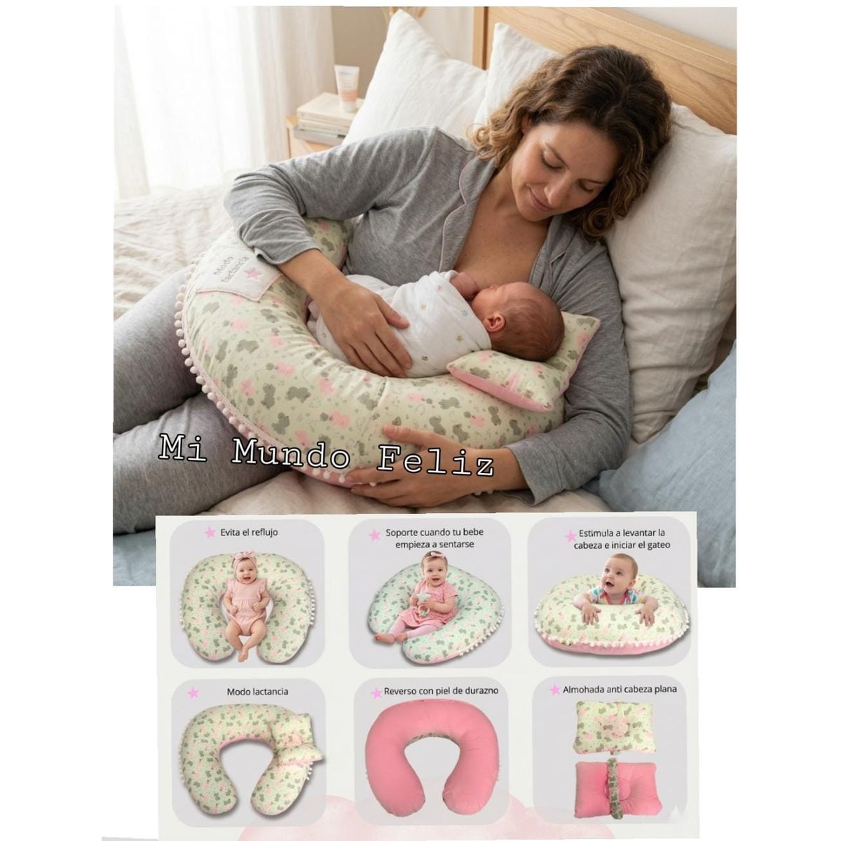 BEBE - Cojin de Lactancia Materina para  Bebe Rosa
