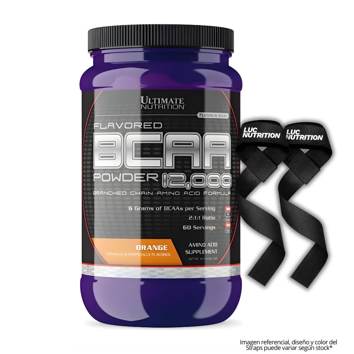 Ultimate Nutrition - Bcaa 12000 Aminoácidos Ultimate Nutrition / 60 Servicios - Orange + Straps