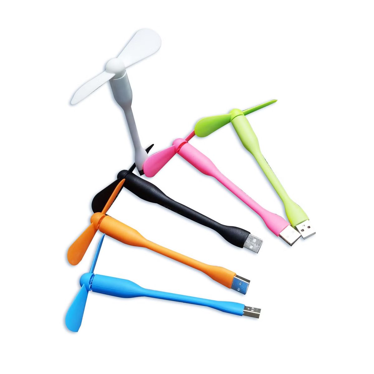 GENERICO - Pack de 3 Mini Ventilador Portátil USB Flexible y  Plegable