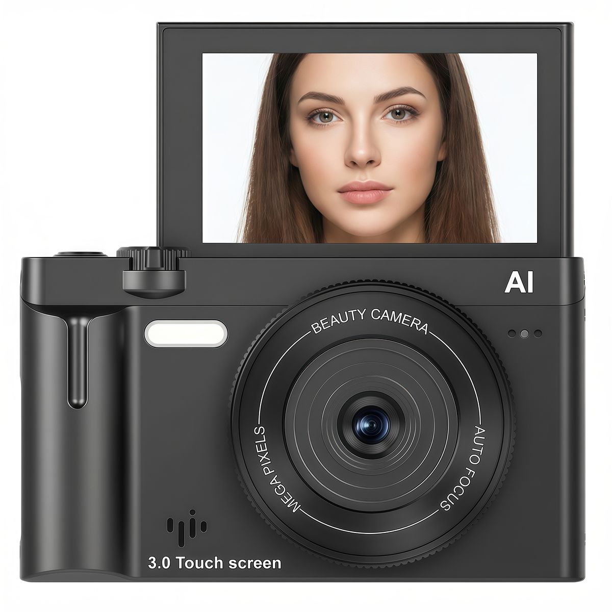RENVMEXY - Cámara con Inteligencia Artificial  21MP, WiFi, 16GB, Filtros Beauty y Luz para Selfie