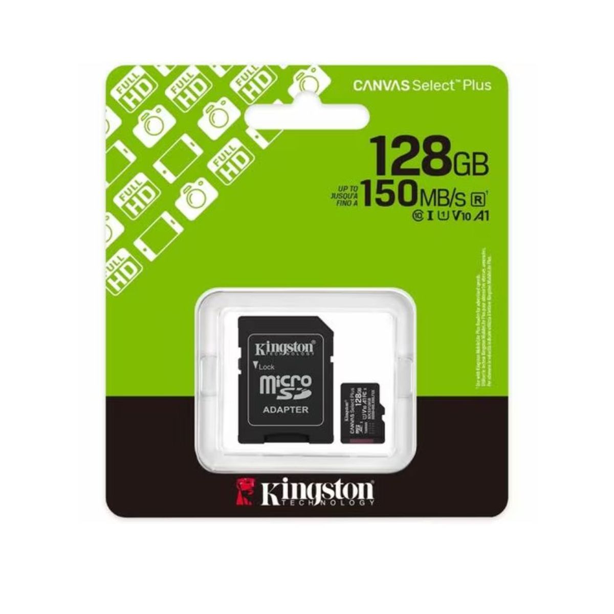 KINGSTON - MEMORIA MICROSD KINGSTON 128GB CANVAS SELECT PLUS 150MB/S CLASE 10