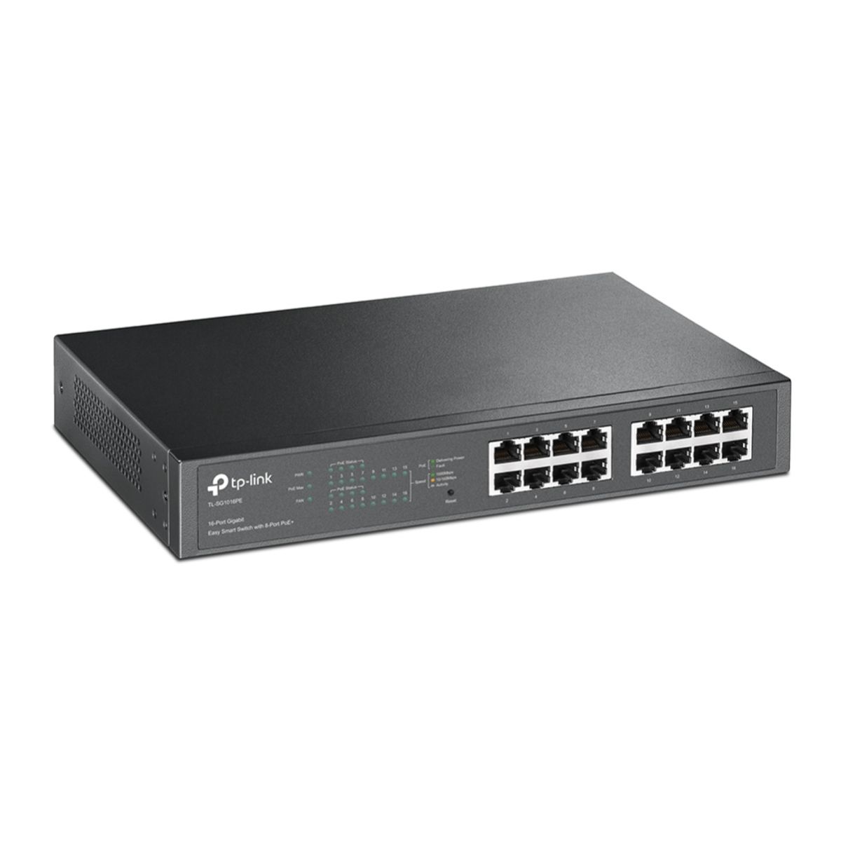 TP LINK - Switch Easy Smart de 16 Puertos Gigabit con 8 Puertos PoE+