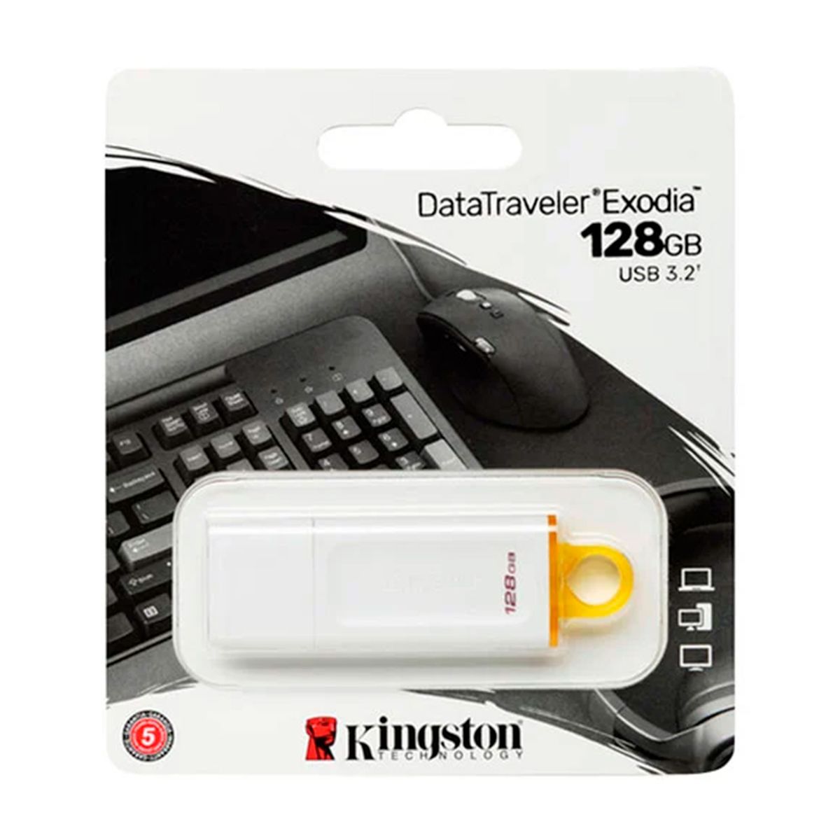 KINGSTON - MEMORIA USB KINGSTON 128G DTX 3.2 GEN1 COLOR BLANCO P-N KC-U2G128-5R