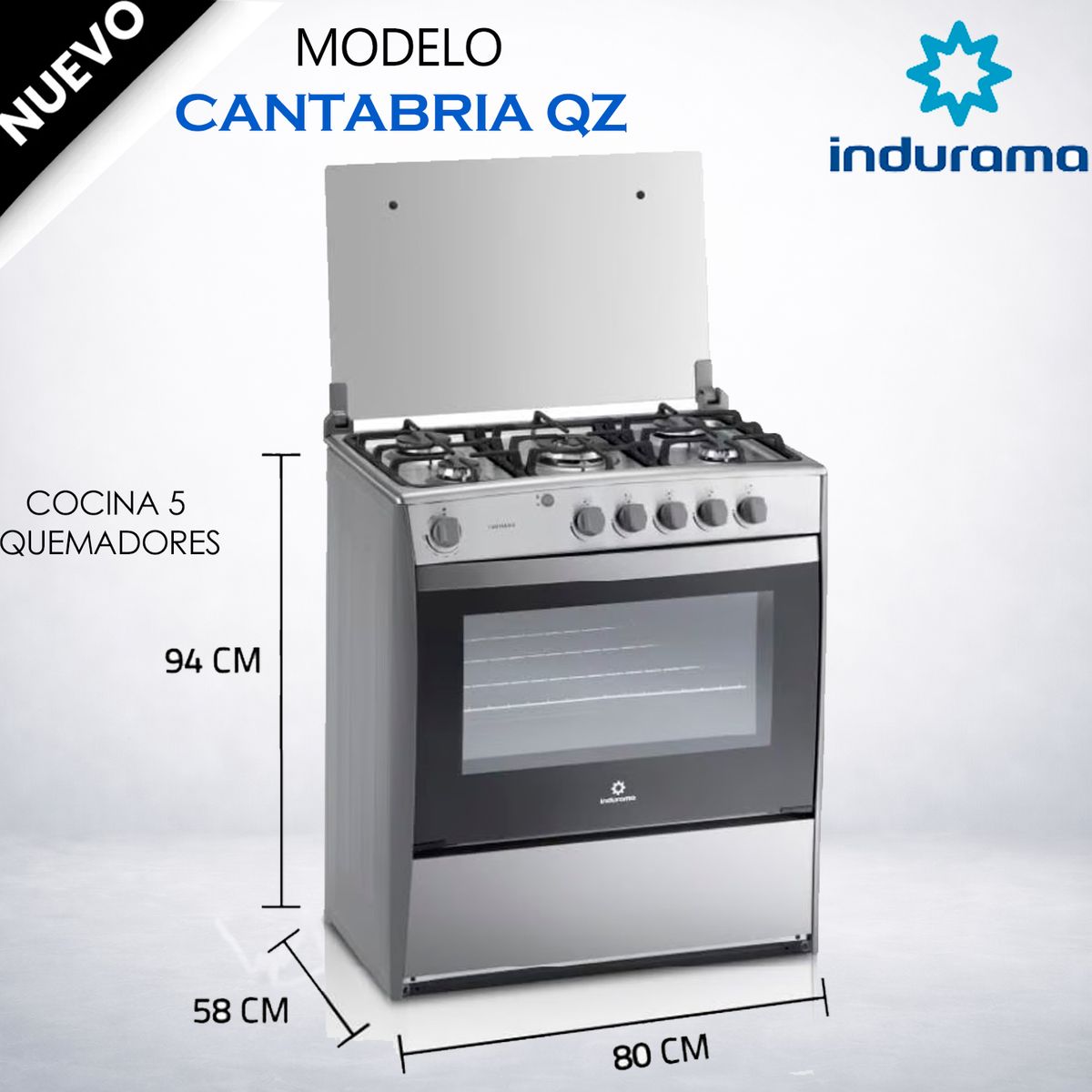 INDURAMA - Cocina a Gas Indurama Cantabria Qz Croma 5 Quedamores