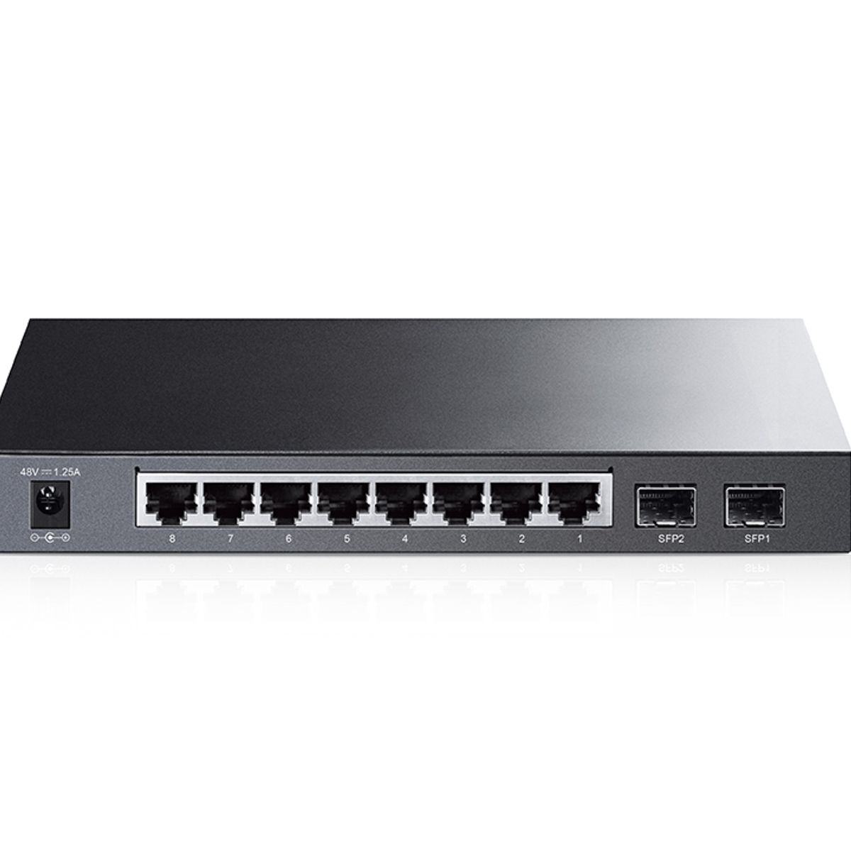 TP LINK - Smart Switch de 8 puertos Gigabit PoE con 2 ranuras SFP