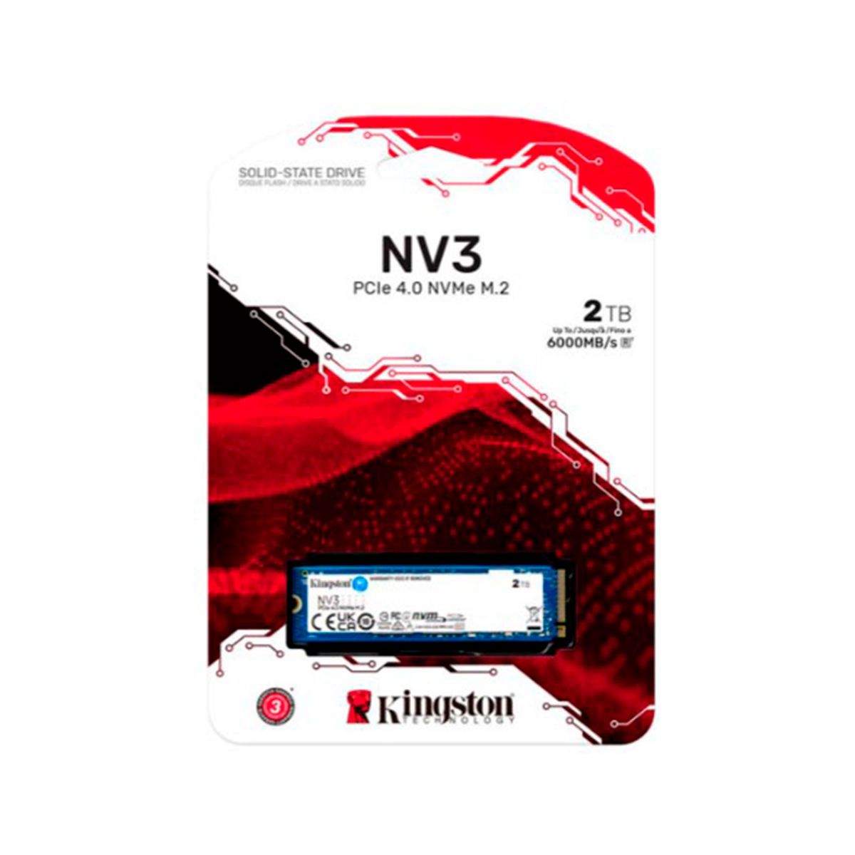 KINGSTON - UNIDAD DE ESTADO SOLIDO KINGSTON 2TB M.2 2280 NVME P-N SNV3S-2000G