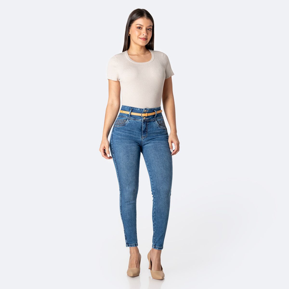 PIONIER - Pantalon Moda Kianah Denim Stretch Mujer