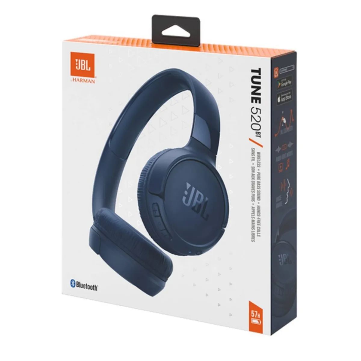 JBL - Audifonos Bluetooth JBL 5.3 Pure Bass Sound Tune 520BT Azul