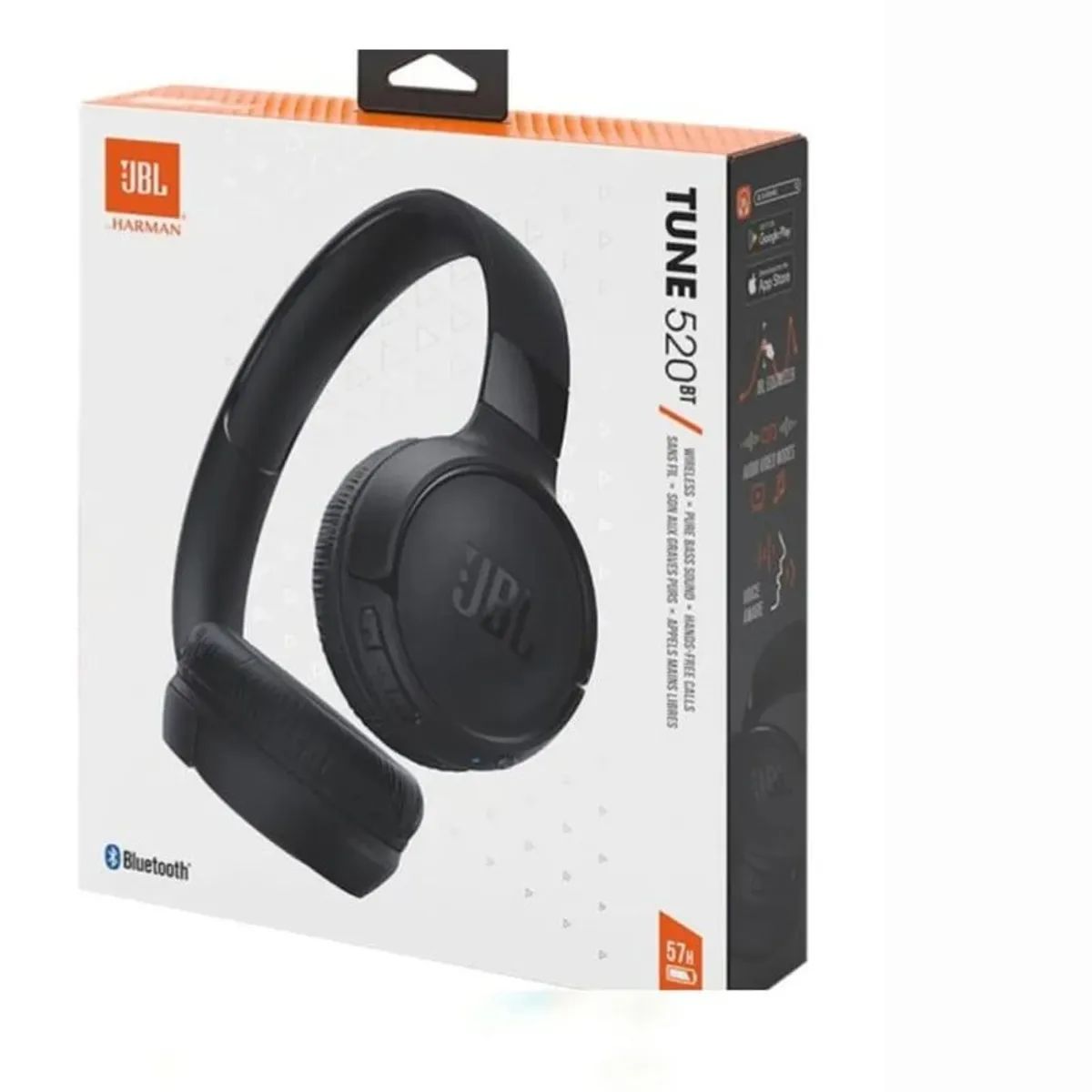 JBL - Audifonos Bluetooth JBL 5.3 Pure Bass Sound Tune 520BT NEGRO