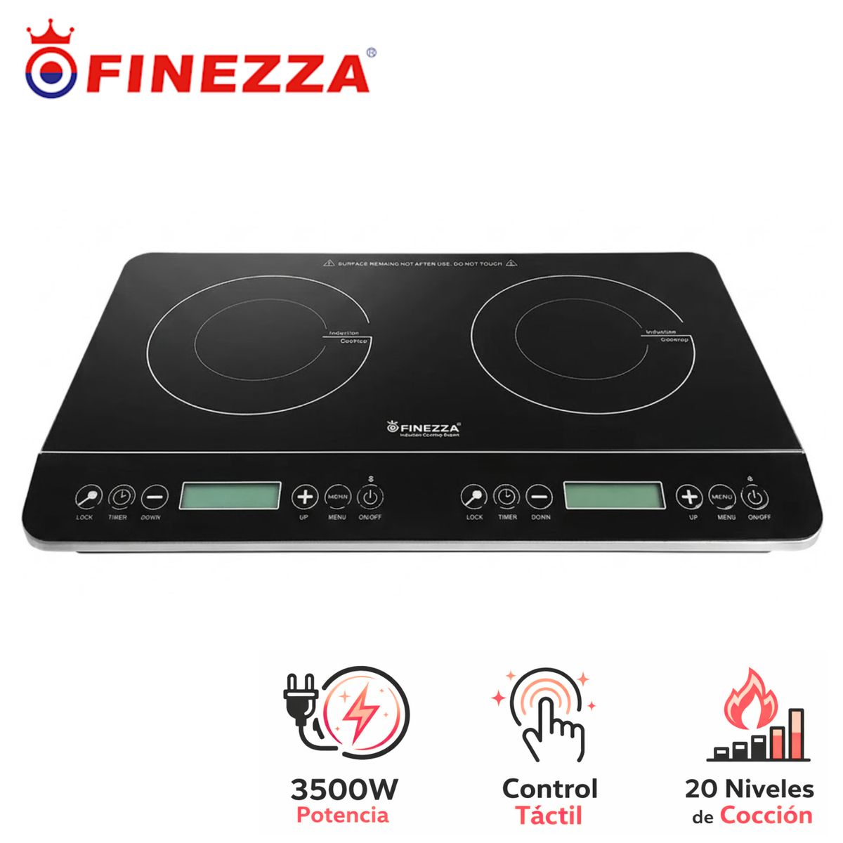 FINEZZA - Cocina de Inducción Finezza FZ 315IN de 02 Hornillas Cocción Rápida Función Timer