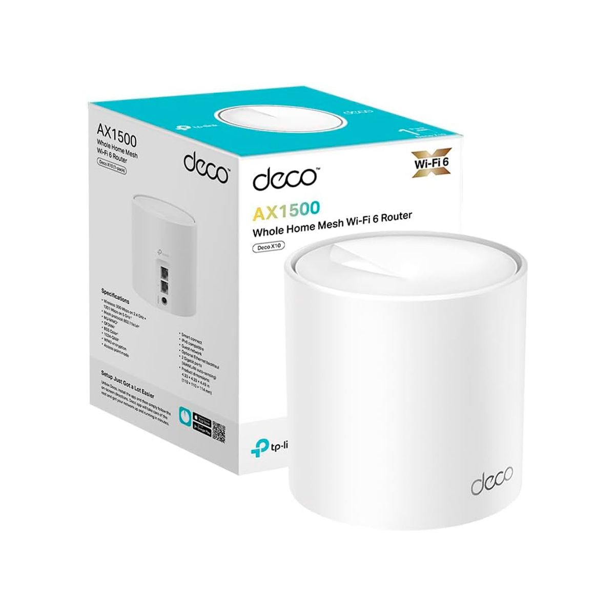 TP LINK - ROUTER TP-LINK AX1500 WI-FI MESH DOBLE BANDA AI P-N DECO X10-1 PACK