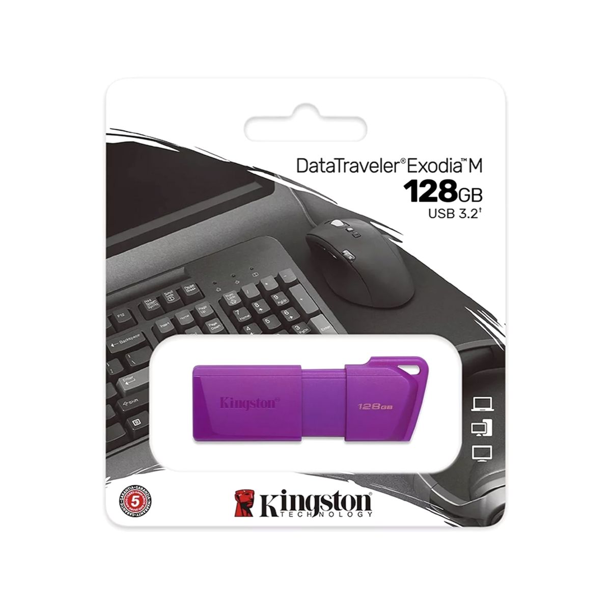 KINGSTON - MEMORIA KINGSTON USB 128GB DTXM NEON 3.2 MORADO P-N KC-U2L128-7LP