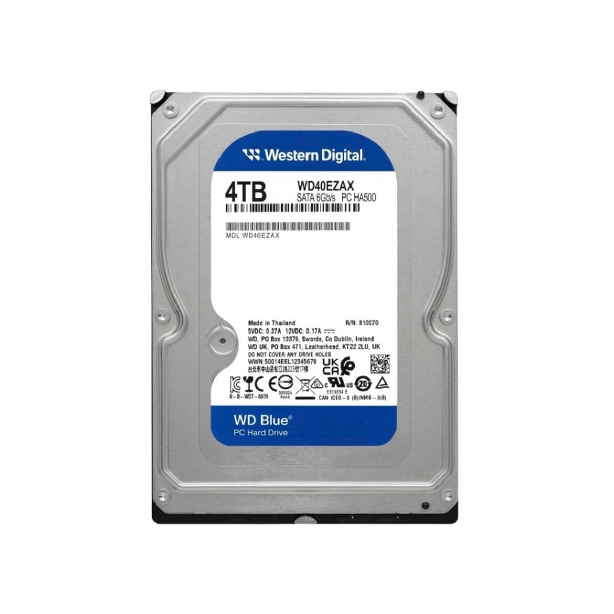 WESTERN DIGITAL - DISCO DURO WESTERN DIGITAL BLUE 4TB 5400 RPM SATA 3.5IN 128MB CACHE PARA PC DE ESCRITORIO PN WD40EZZX