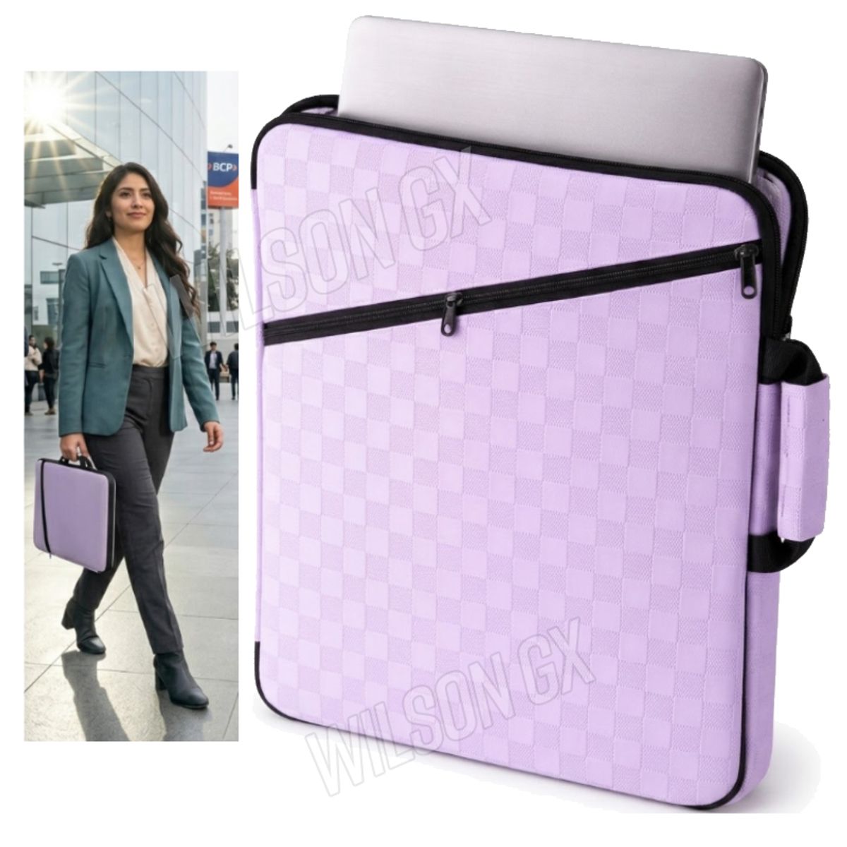 GENERICO - Funda para Laptop de 14 a 15.6 Mujer Diseño Elegante Cuerina Texturizada