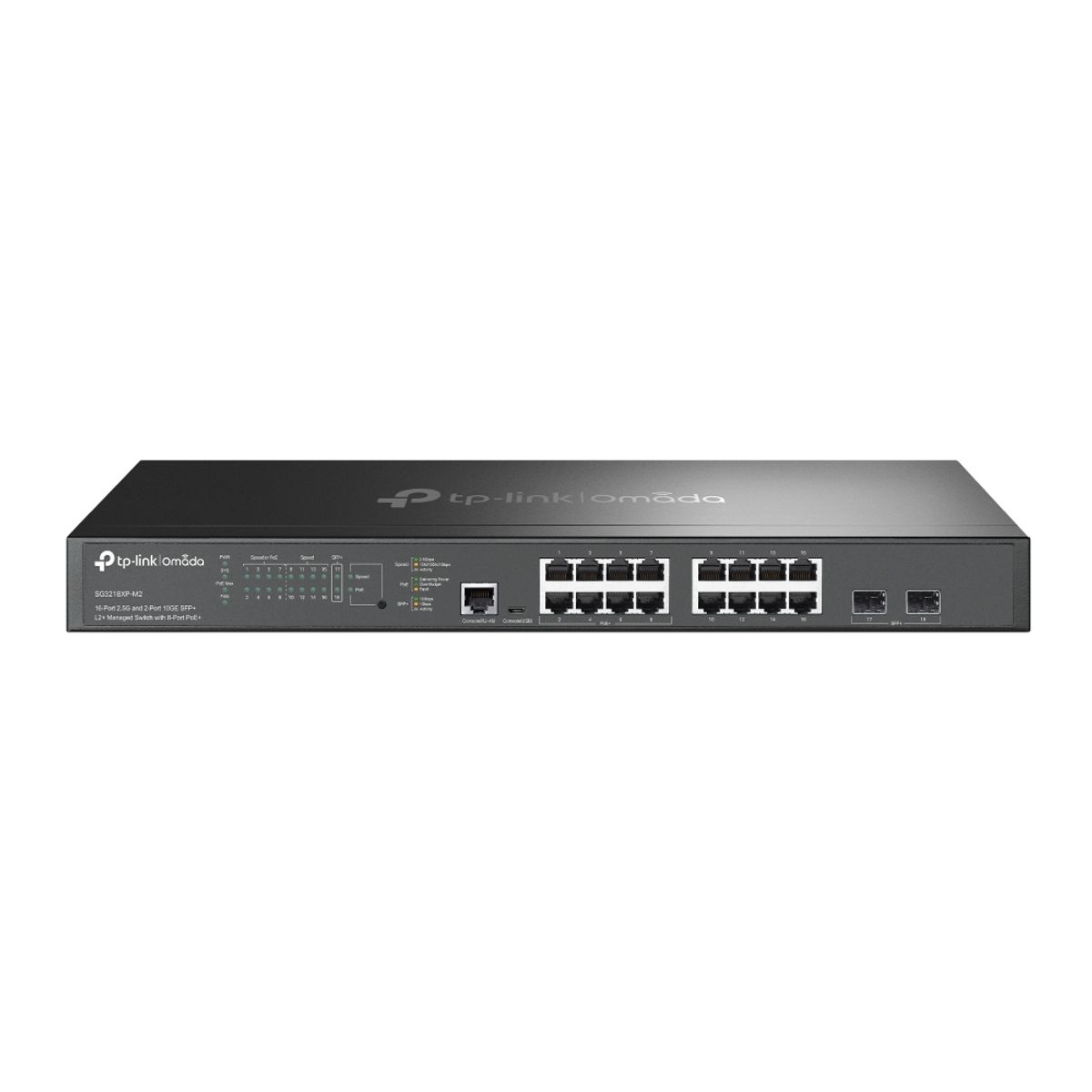 TP LINK - Switch Omada L2+ de 16 puertos a 2.5G y 2 SFP+ a 10G, con 8 PoE+