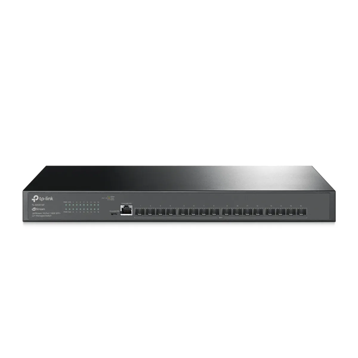 TP LINK - Switch administrado Omada 10GE SFP+ L2+ 16× 10 ranuras SFP+ de 10 Gbps