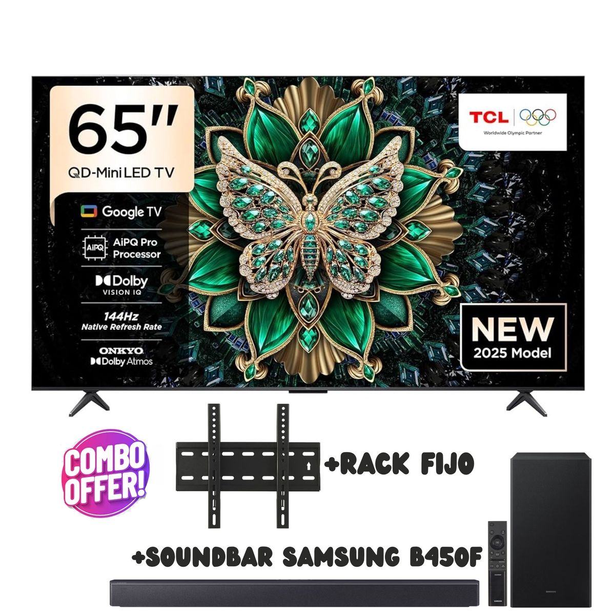 TCL - Televisor TCL Mini LED 65 UHD 4K Smart TV 65C6KS- GOOGLE TV