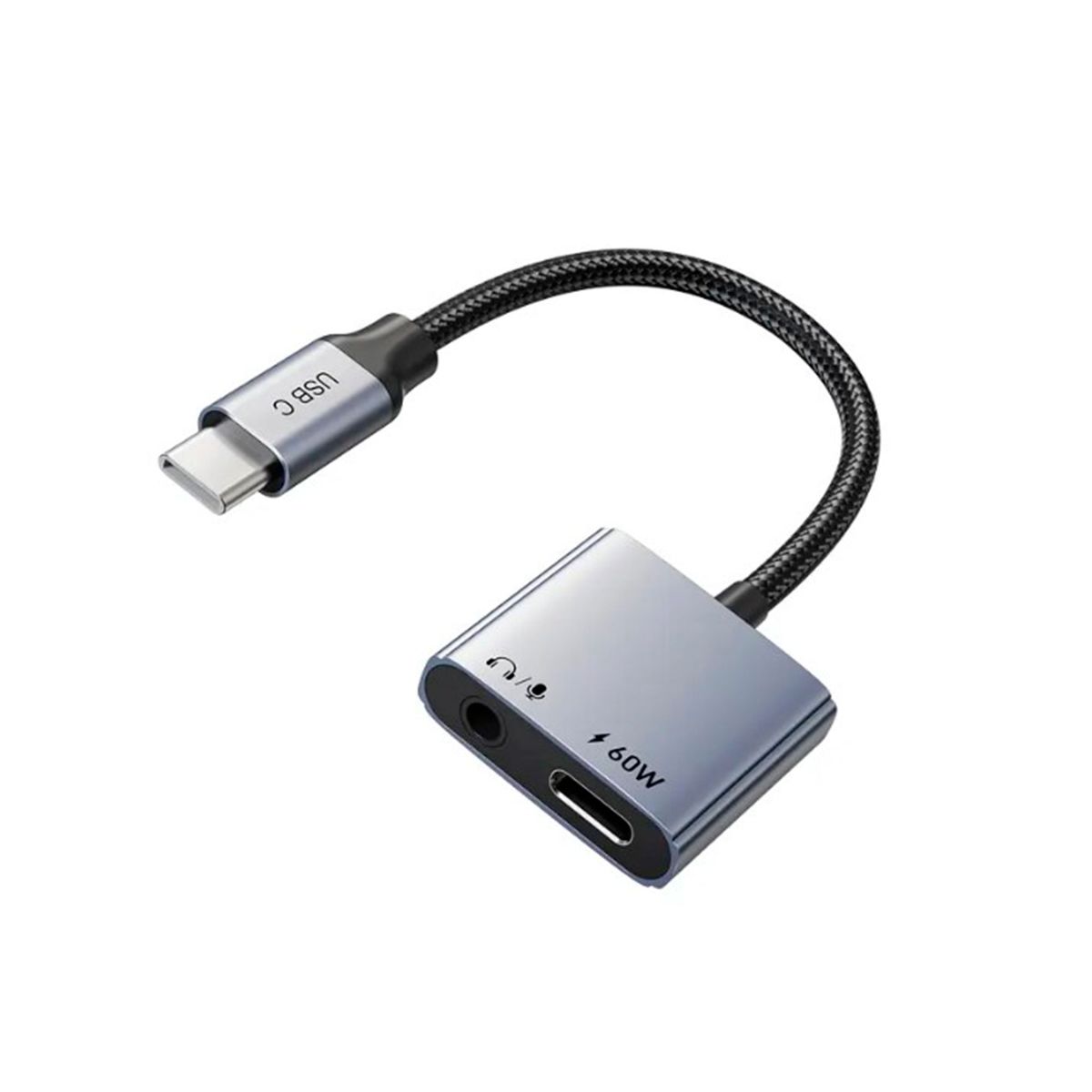 CABLETIME - ADAPTADOR USB-C A AUDIO 3.5MM Y CARGA 60W CABLETIME CPA1G CONECTOR DOBLE FUNCION PN CPA1G