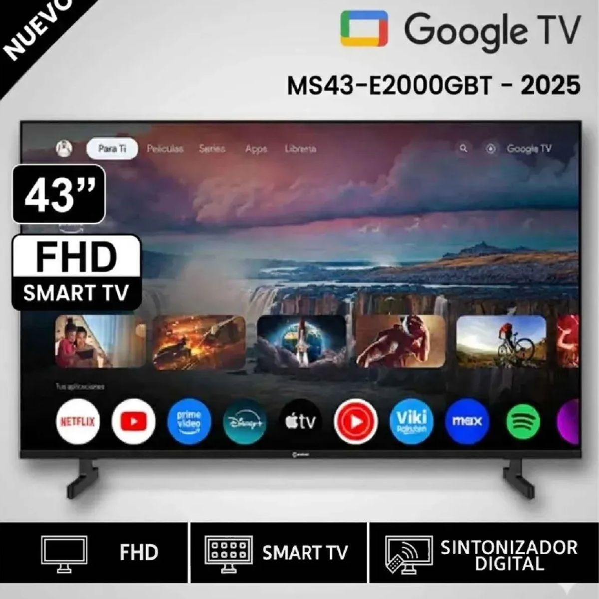 MIRAY - Televisor Miray Google TV LED FHD 43 MS43-E2000GBT - Negro