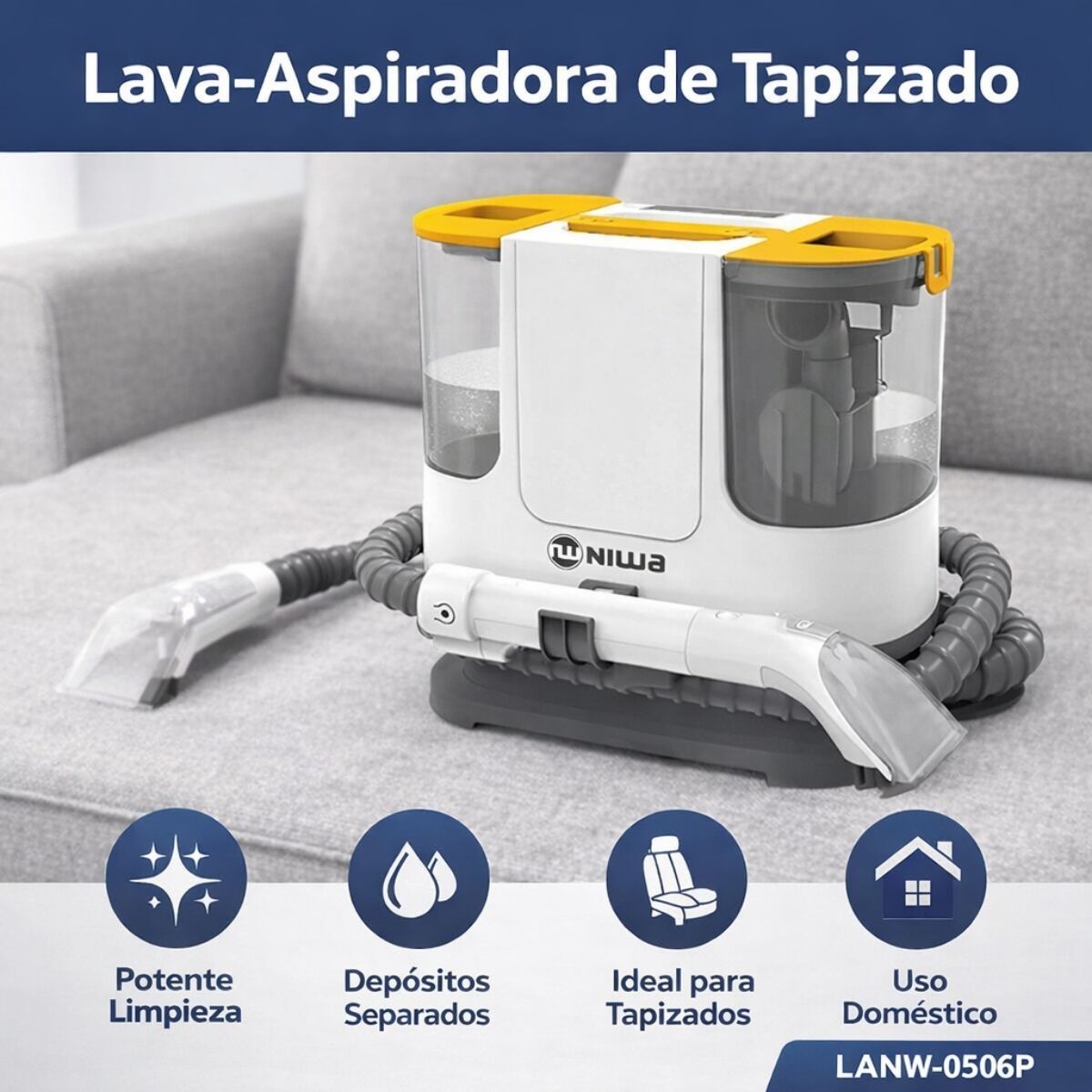 Lava-Aspiradora tapizado LANW-0506p, marca GENERICO - Foto 2