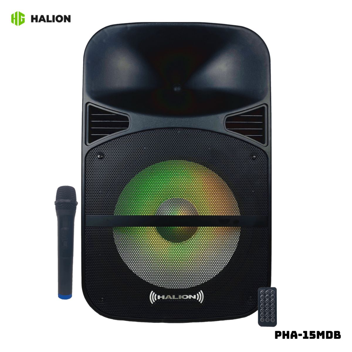 HALION - PARLANTE ACTIVO HALION 1000W 1 MICROFONO BATERIA - PHA-15MDB
