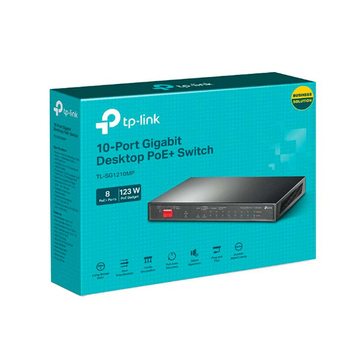 TP LINK - SWITCH TP-LINK 8 PUERTOS 1000MBPS POE 20GBPS P-N TL-SG1210MP