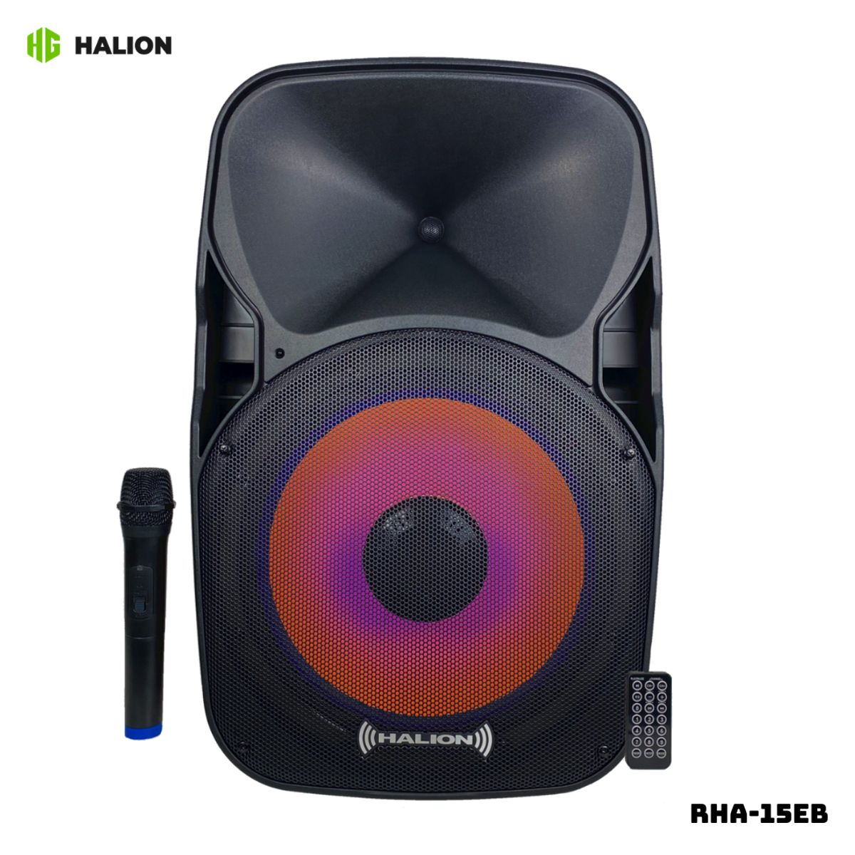 HALION - PARLANTE ACTIVO HALION 800W 1 MICROFONO BATERIA - RHA-15EB