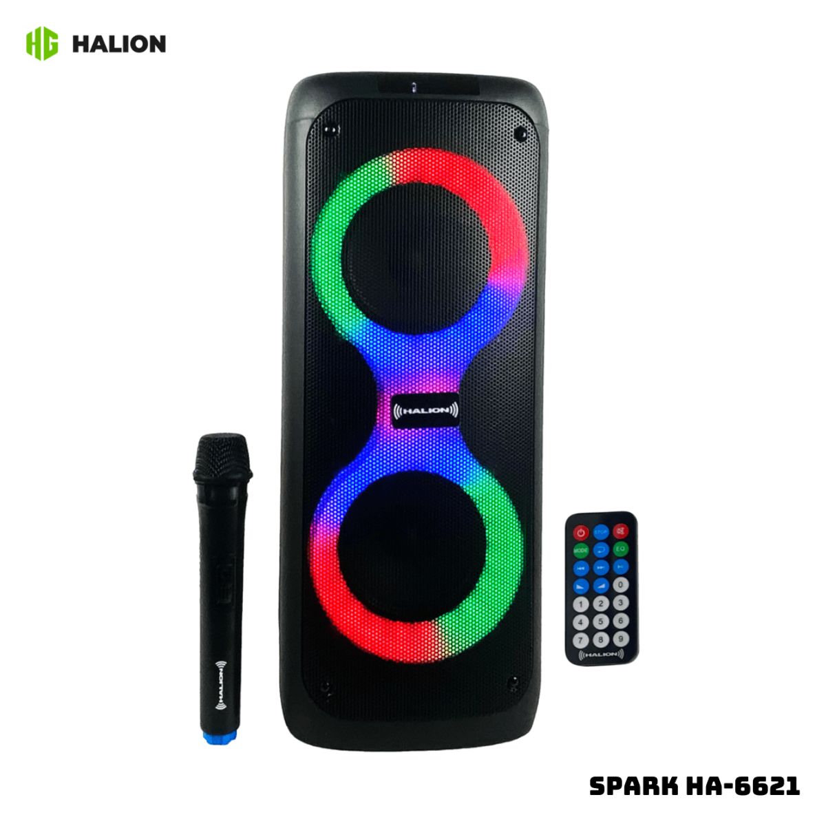 HALION - PARLANTE HALION 30W 1 MICROFONO BATERIA - SPARK HA-6621