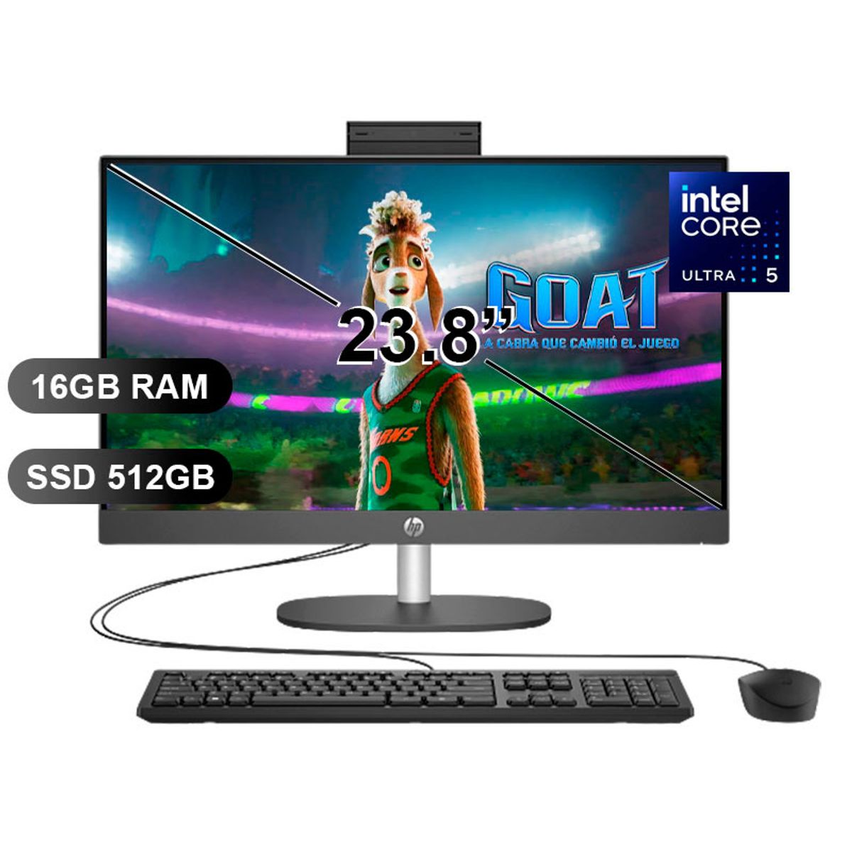 HP - AIO HP ProONE 240 G10 ULTRA5-125U, 16GB RAM, 512GB SSD, SIN WINDOWS, 23.8" (CQ1V5LT)