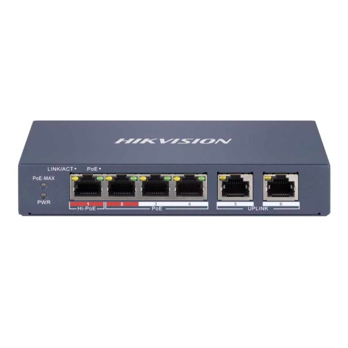 HIKVISION - SWITCH HIKVISION 4P FAST ETHERNET  2P RJ45 POE PN DS-3E1106HP-EI