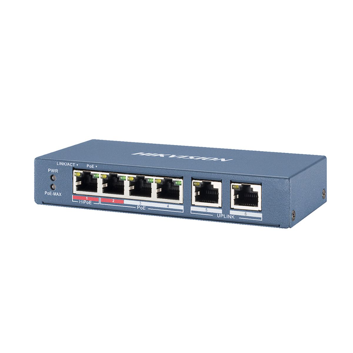 HIKVISION - SWITCH POE HIKVISION NO ADMINISTRADO 6 PUERTOS 60W P-N DS-3E0106HP-E
