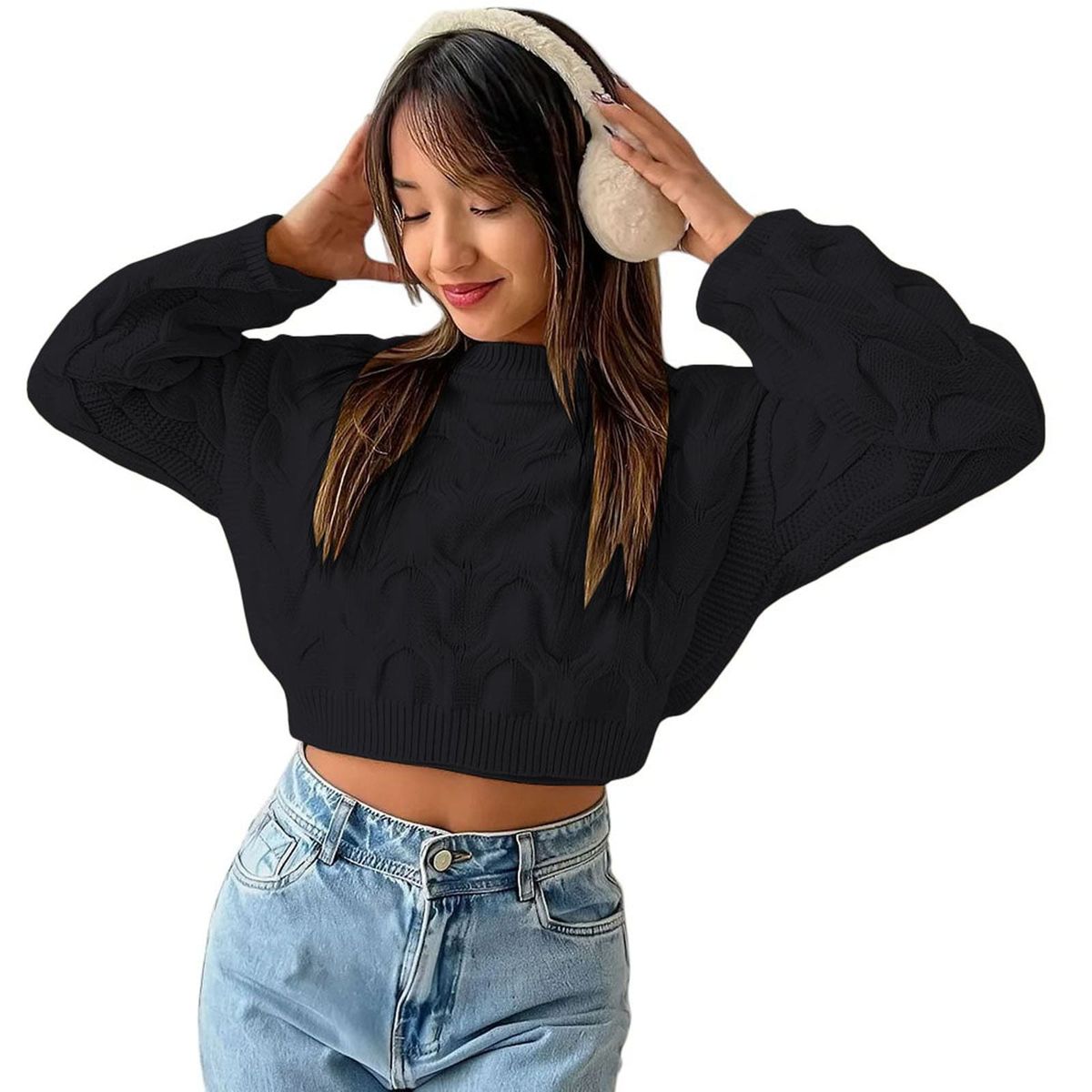 GENERICO - Chompa Mujer Hilo Clasico 359G-23 Color Negro