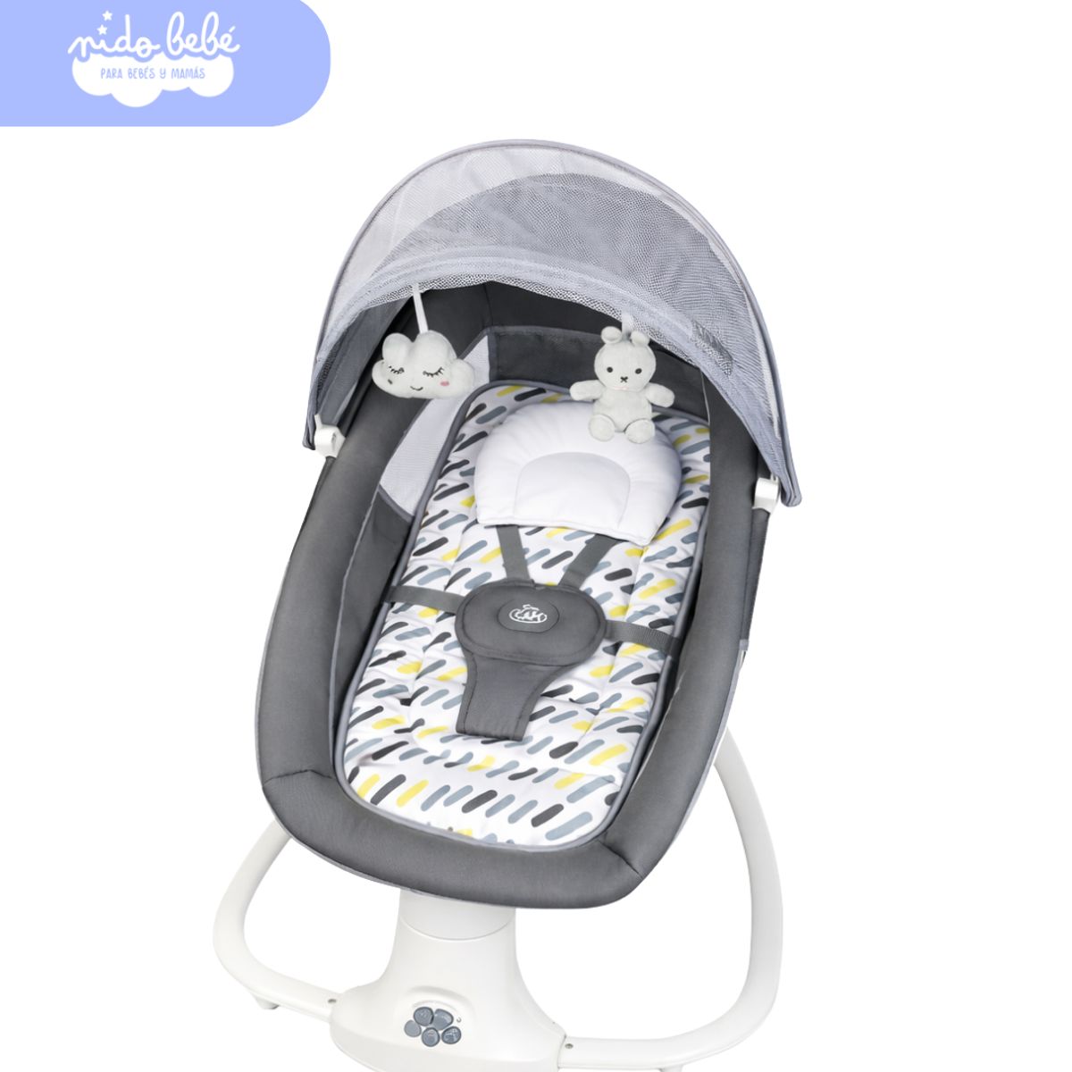 Baby - Mecedora Eléctrica para Bebé 3 en 1 CM-4031 con Bluetooth, Control Remoto y Modo Reclinable DELUXE