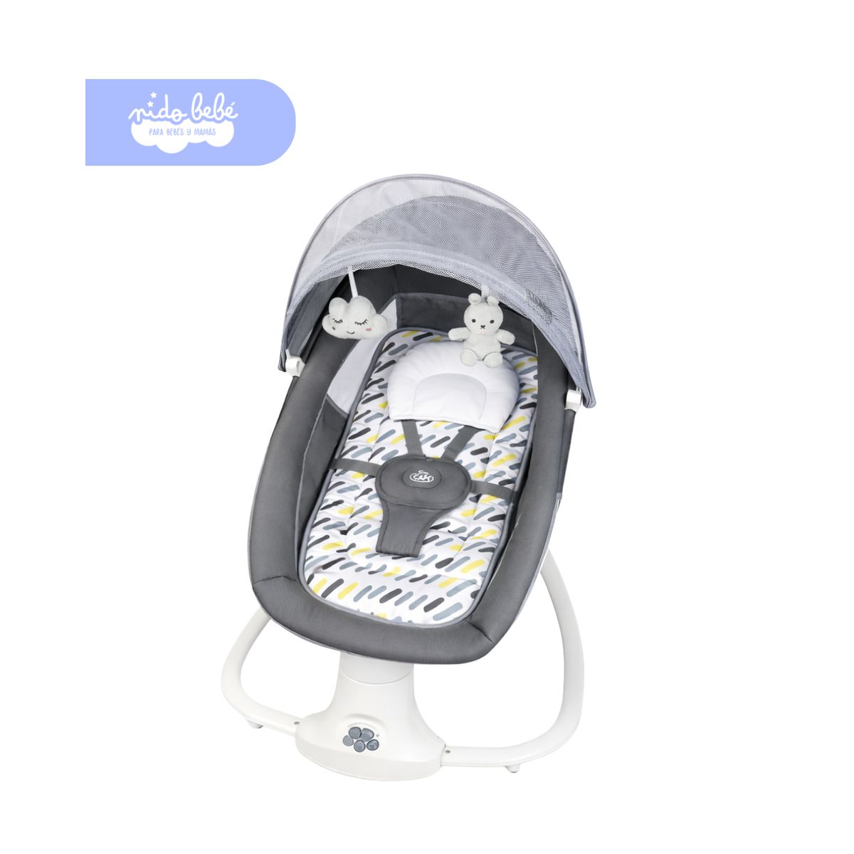 Baby - Mecedora Eléctrica para Bebé 3 en 1 CM-4031 con Bluetooth, Control Remoto y Modo Reclinable DELUXE