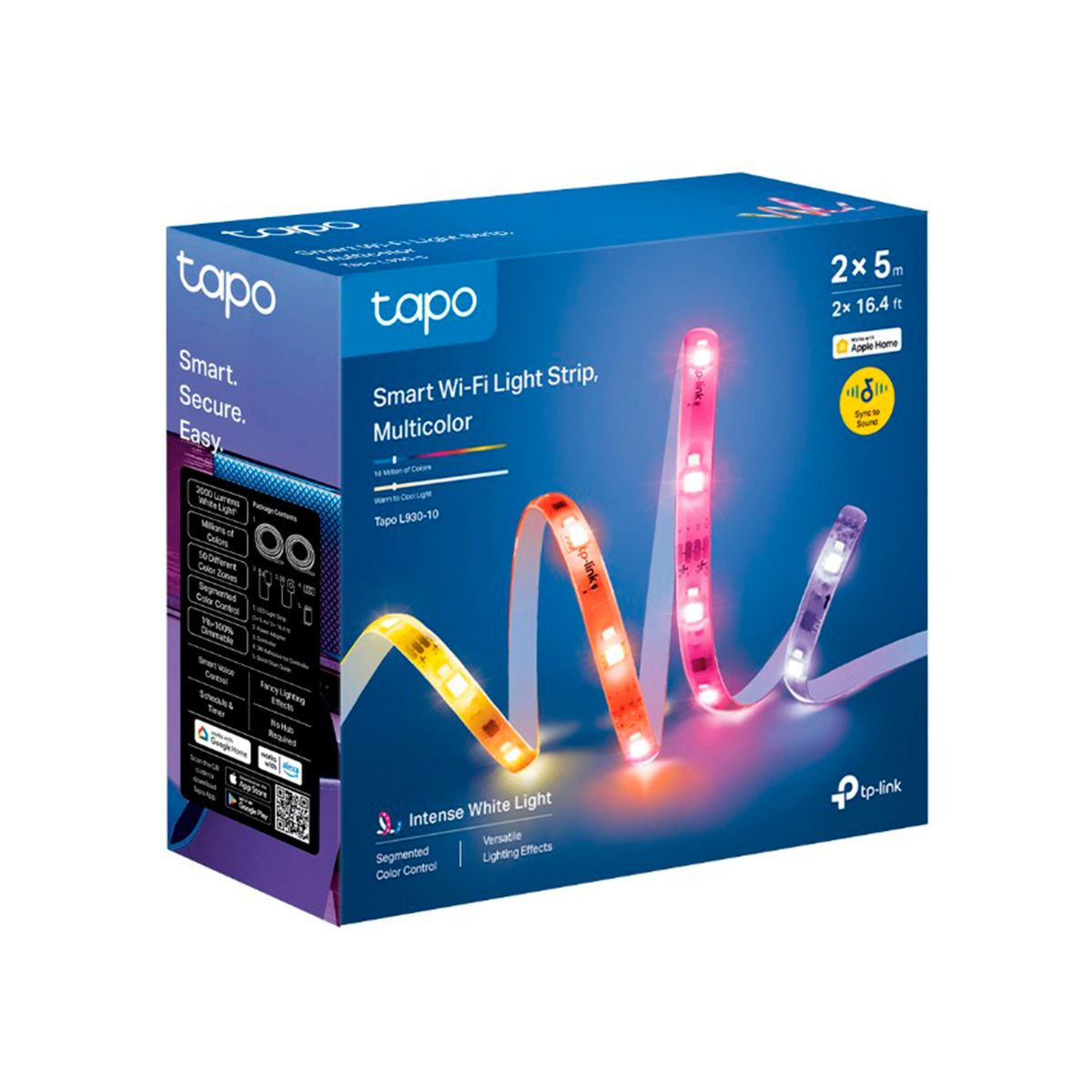 TP LINK - TIRA LED TP-LINK TAPO 24W LUZ RGBW 2500-6500K 5M P-N TAPO L930-10