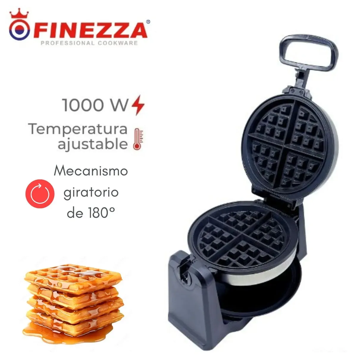 FINEZZA - WAFLERA SISTEMA GIRATORIO DE 180° FINEZZA FZ-822WF 1000 WATTS