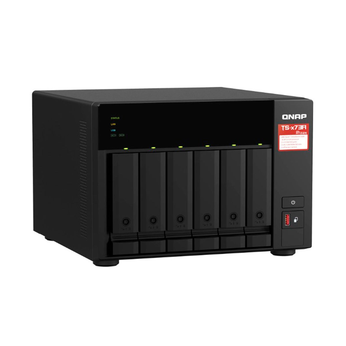 QNAP - SERVIDOR NAS QNAP AMD RYZEN V1500B 4-CORE 8GB SATA PN TS-673A-SW5T-US