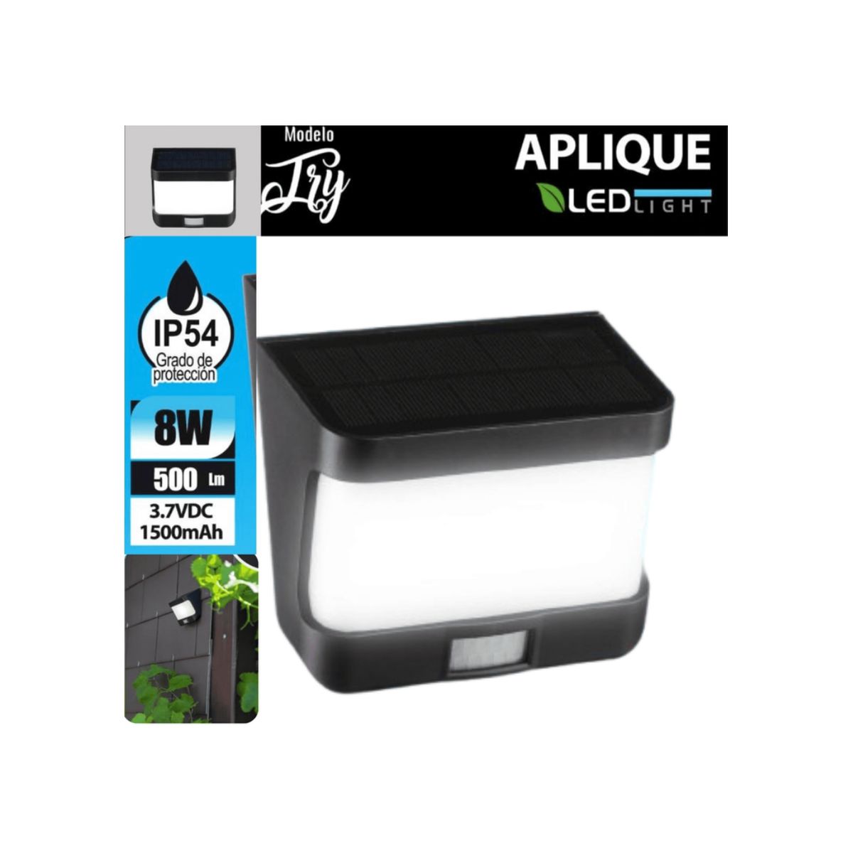 OPALUX - APLIQUE LED SOLAR DE PARED