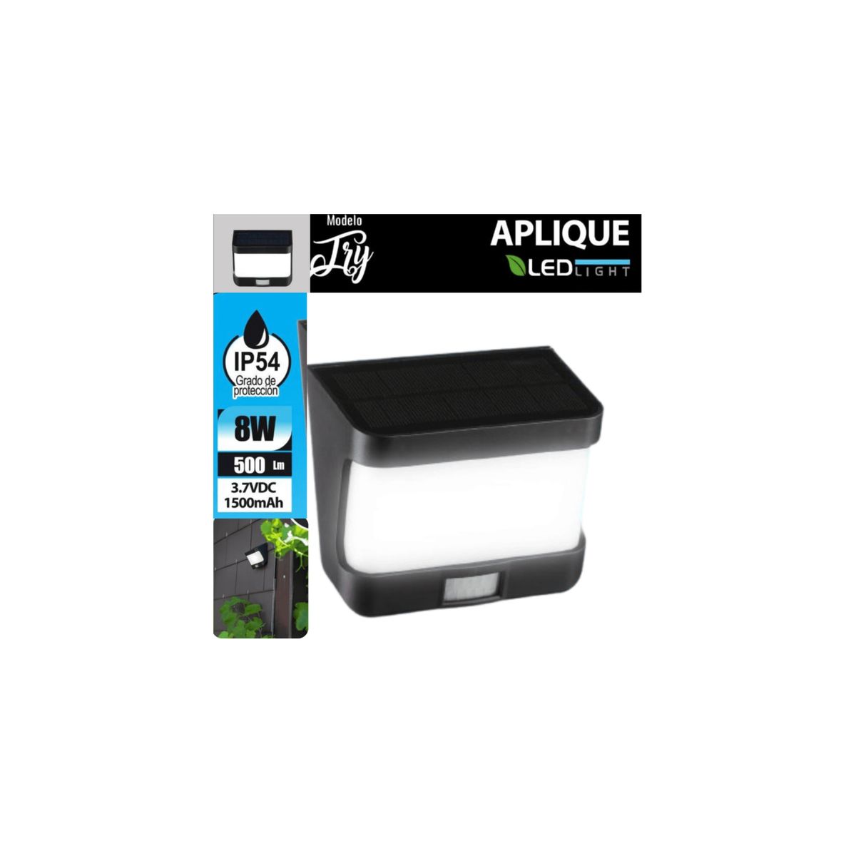 OPALUX - APLIQUE LED SOLAR DE PARED