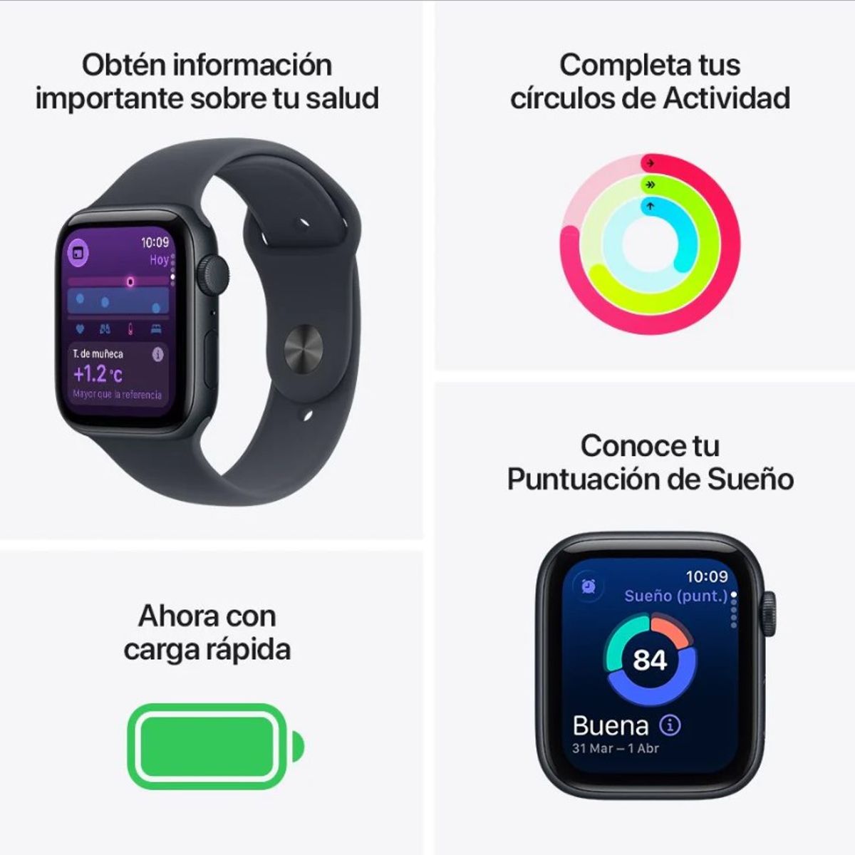 GENERICO - Smartwatch App le Watch SE 3 (GPS) 40mm, Caja de Aluminio Midnight con Correa Deportiva S/M