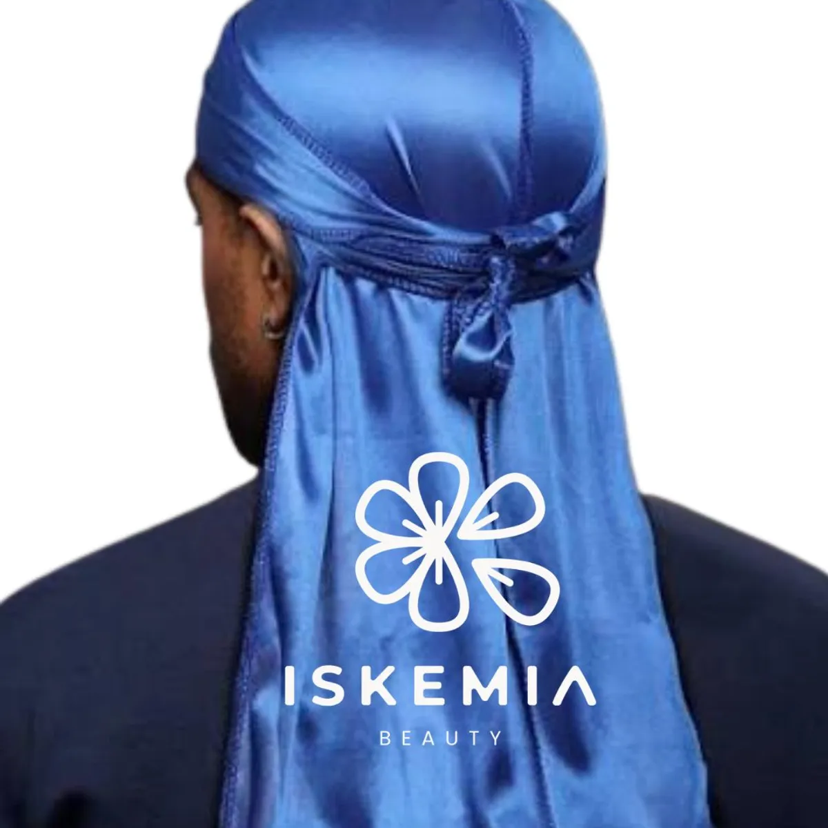 GENERICO - Gorro Durag de Satín para rizos, rastas y trenzas africanas en AZUL