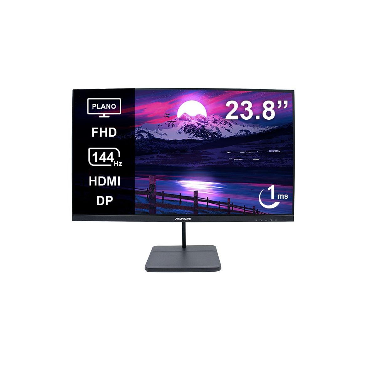 ADVANCE - Monitor ADVANCE ADV-2454S 23.8 Pulg FHD IPS 144Hz 1ms HDMI DP AUDIO OUT PARLANTES