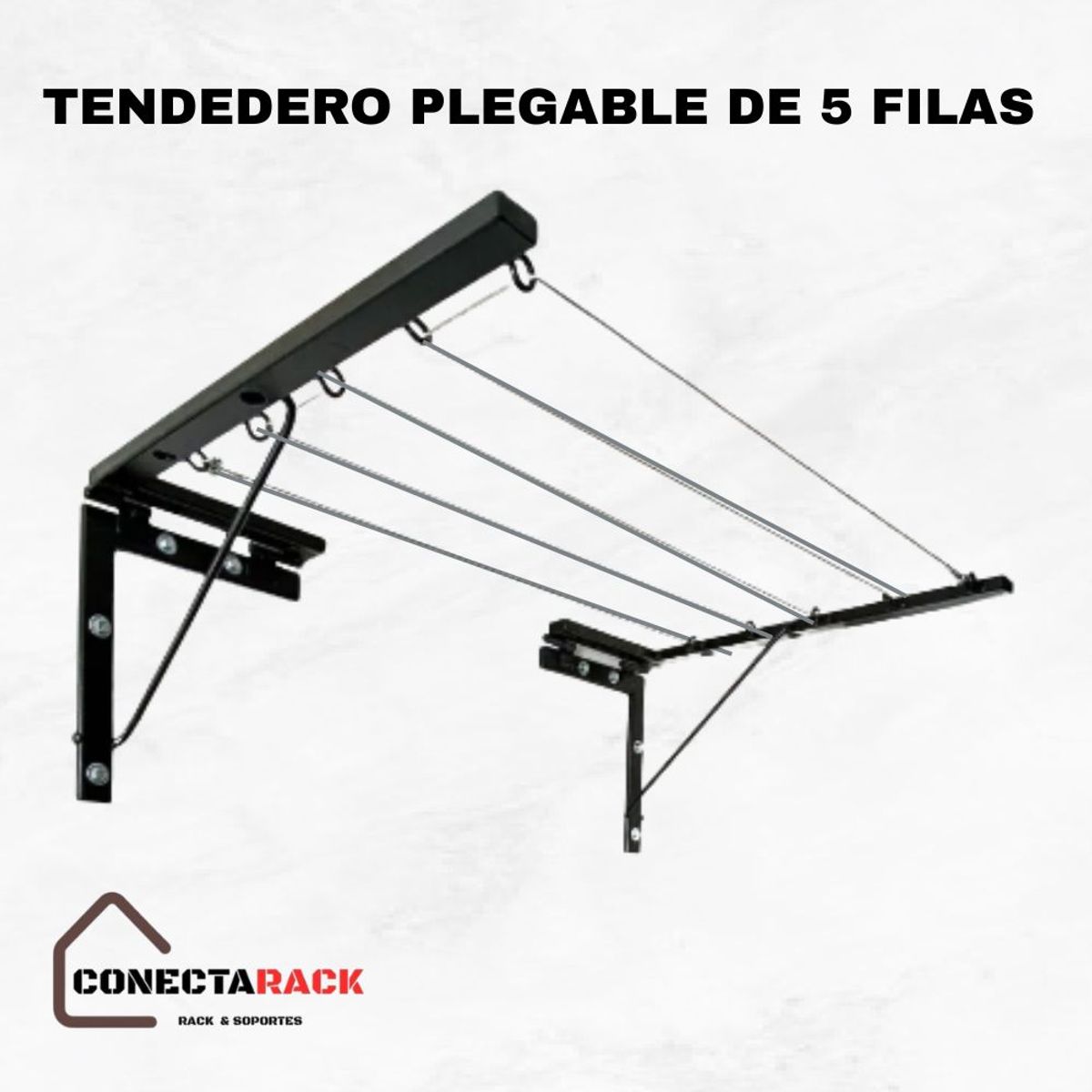 Tendedero plegable 5 filas negro Acero Inoxidable,, marca GENERICO - Foto Principal