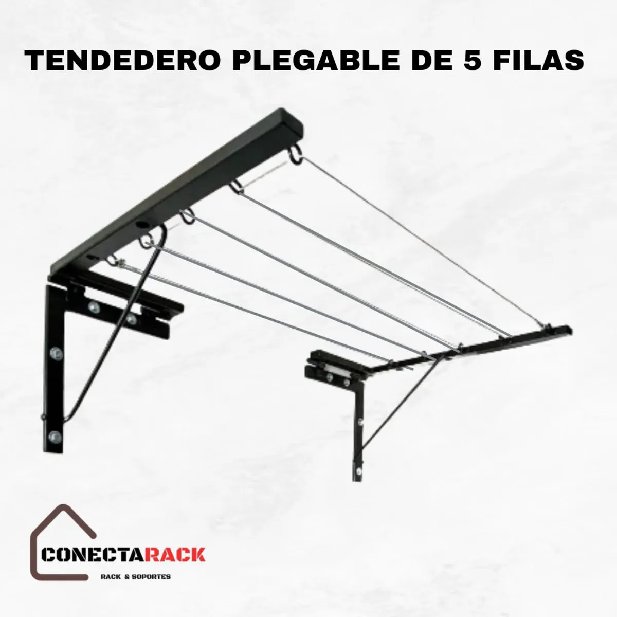 Tendedero plegable 5 filas negro Acero Inoxidable,, marca GENERICO - Foto Principal